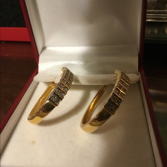 Diamond Hoops - Picture 1 of 2